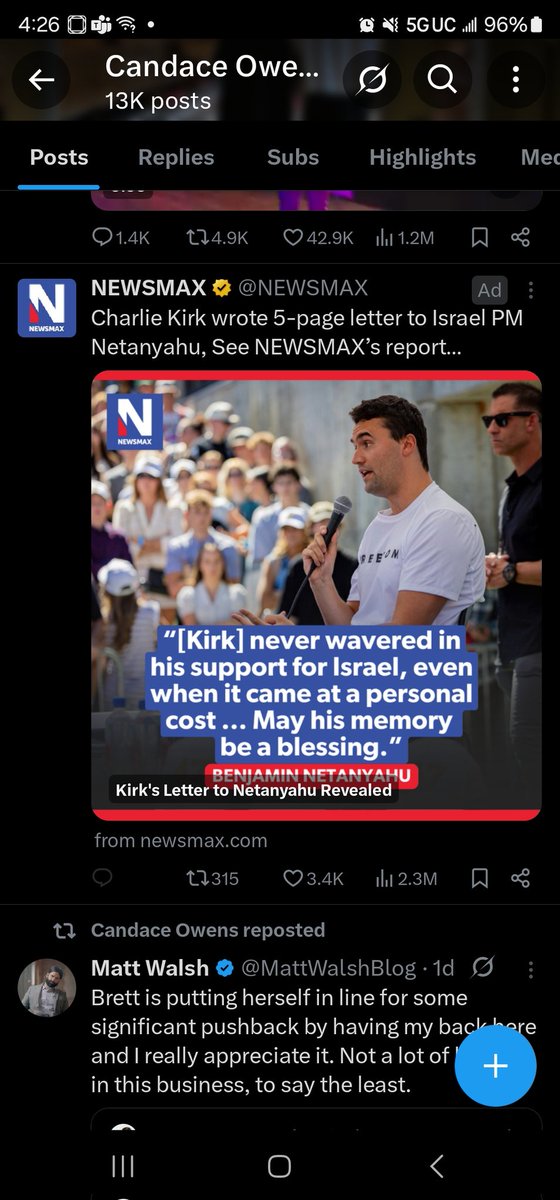 abamsc's tweet photo. A good old Israel ad while looking at the profile of @RealCandaceO https://t.co/aFT70ykbVG
