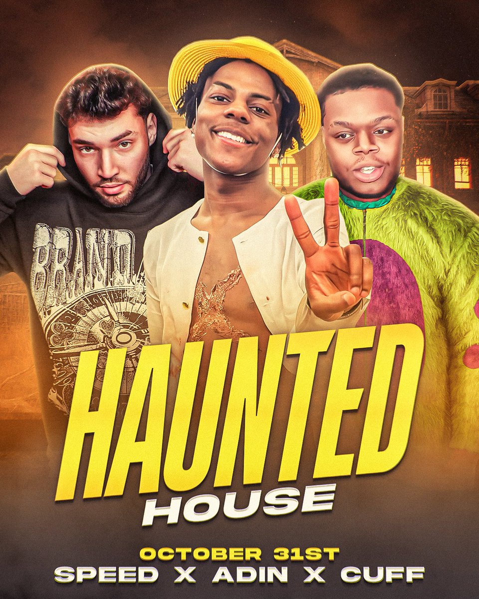 Kick_Champ's tweet image. Adin Ross and IShowSpeed are finally reuniting for a haunted house stream with Cuffem on Halloween 🔥