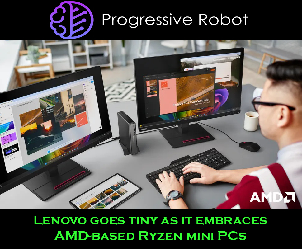 ProgresiveRobot's tweet image. Lenovo goes tiny with power 💪
The new ThinkCentre neo 55 series brings AMD Ryzen AI 300 chips to compact desktops — from all-in-ones to modular minis.
💻 AI-ready performance
🔌 Legacy VGA & COM ports
🧠 Smarter PCs for business
#Lenovo #AMD #RyzenAI #MiniPC #ThinkCentre