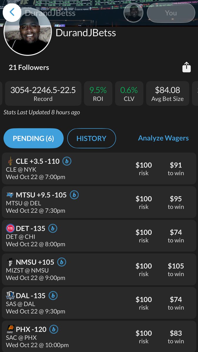 DurandJBets's tweet photo. NBA is back, I’m definitely hoping for a good night! ⁦@betstamp⁩ ⁦@VSiNLive⁩ ⁦@CircaSports⁩ https://t.co/k5xrIBPc3H