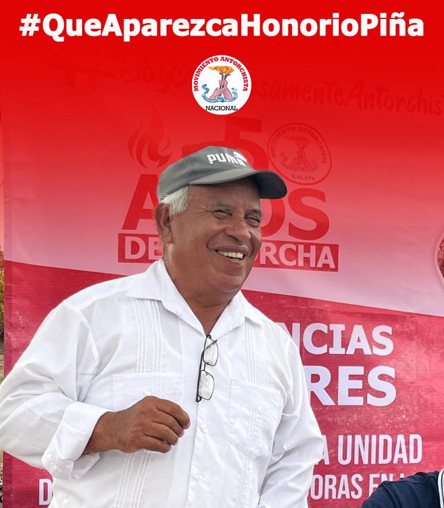 El Movimiento Antorchista de Veracruz, informa que alrededor de las 2 de la tarde, de hoy 22 de octubre, tres individuos que iban en un coche gris, levantaron a nuestro compañero Honorio. 

Exigimos la intervención del Gobierno de Veracruz <a href="/rocionahle/">Rocío Nahle</a> #QueAparezcaHoborioPiña