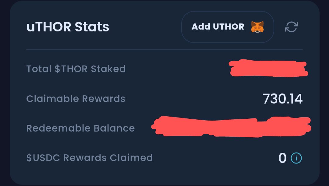 weidai6502's tweet image. My #THORSwap staked $THOR ( $uTHOR ) gains are coming along nicely! Almost enough for a new PC upgrade, sans GPU. I will continue to call it the hidden DeFi gold mine.