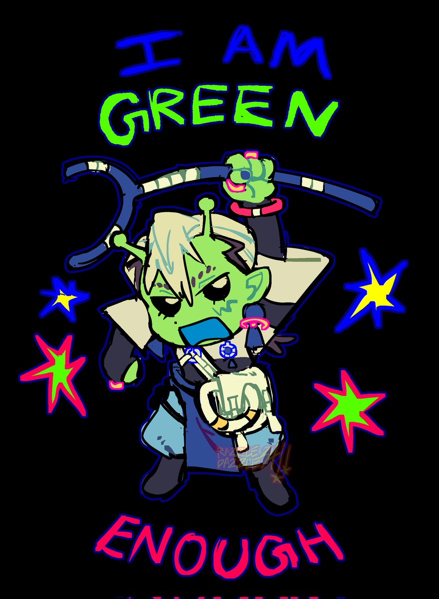 R4ZZLE_D4ZZLE34's tweet image. Alien zanka cause I keep seeing green edits of him for some reason 
#GachiArt