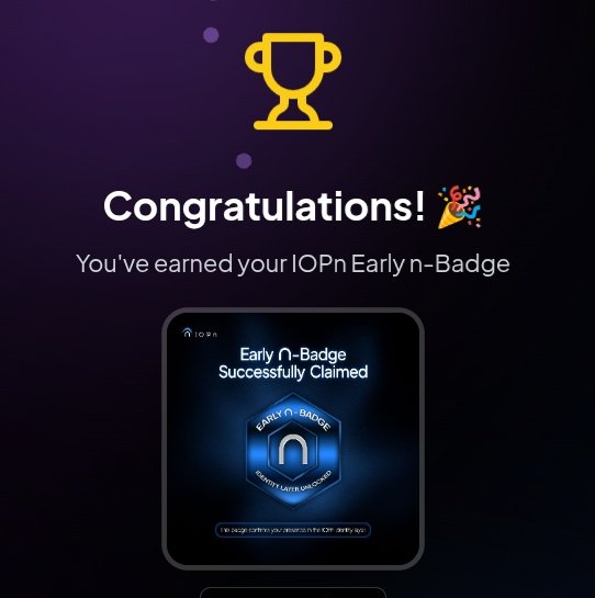 0x_engr's tweet image. I just claimed my Early n-Badge from @IOPn_io! 🚀
Join the identity revolution:
badge.iopn.io/?ref=M81DMARP