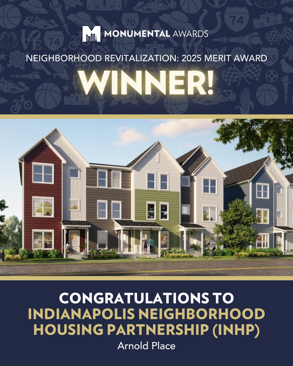 Congratulations to Indianapolis Neighborhood Housing Partnership, our #MeritAward winner in the #NeighborhoodRevitalization category for Arnold Place!