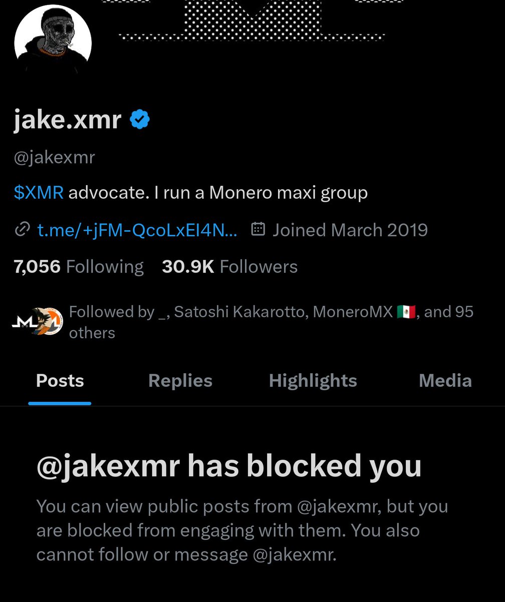 connorxmr's tweet image. If jake's intentions were now good, he wouldn't have blocked those of us who were pushing back against his attempt to censor the community and when that didn't work, create division. This guy is a manipulator.