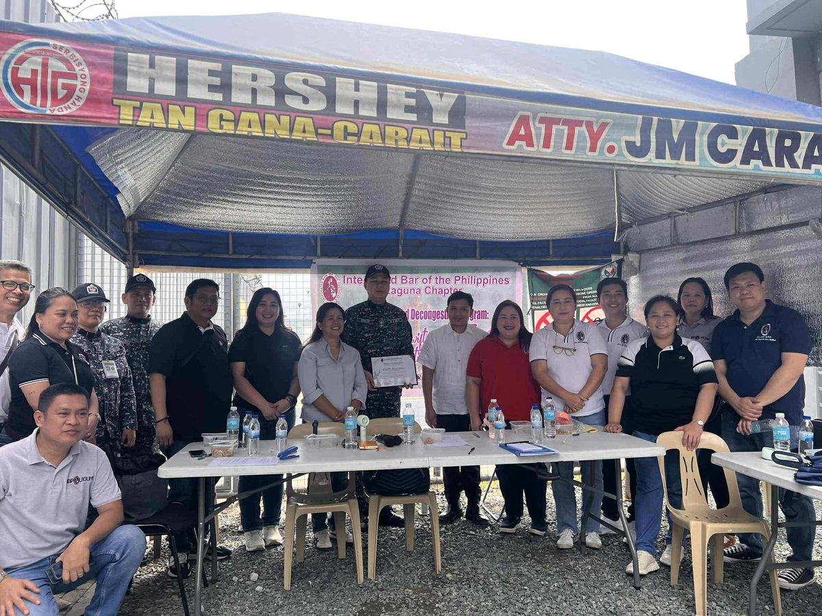 IBP_NCLA's tweet image. IBP Laguna
October 18, 2025

Jail Visitation and Decongestion Program: In Pursuit of Swift and Equitable Administration of Justice - a legal aid activity held at the BJMP Male Dorm, Biñan City, Laguna on Oct 18, 2025 @ 8-12nn

#IBPNCLA
#ServeTheCountryHailTheIBP
#IBPLegalAid