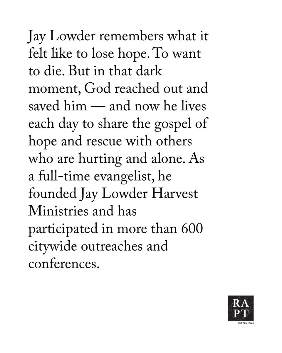 raptinterviews's tweet image. Today, @jaylowder gets honest about how hunting and fishing connect him with God and family, the spiritual disciplines that help him hear God’s voice and the resources that laid a foundation for his evangelism career.

raptinterviews.com/features/jay-l…