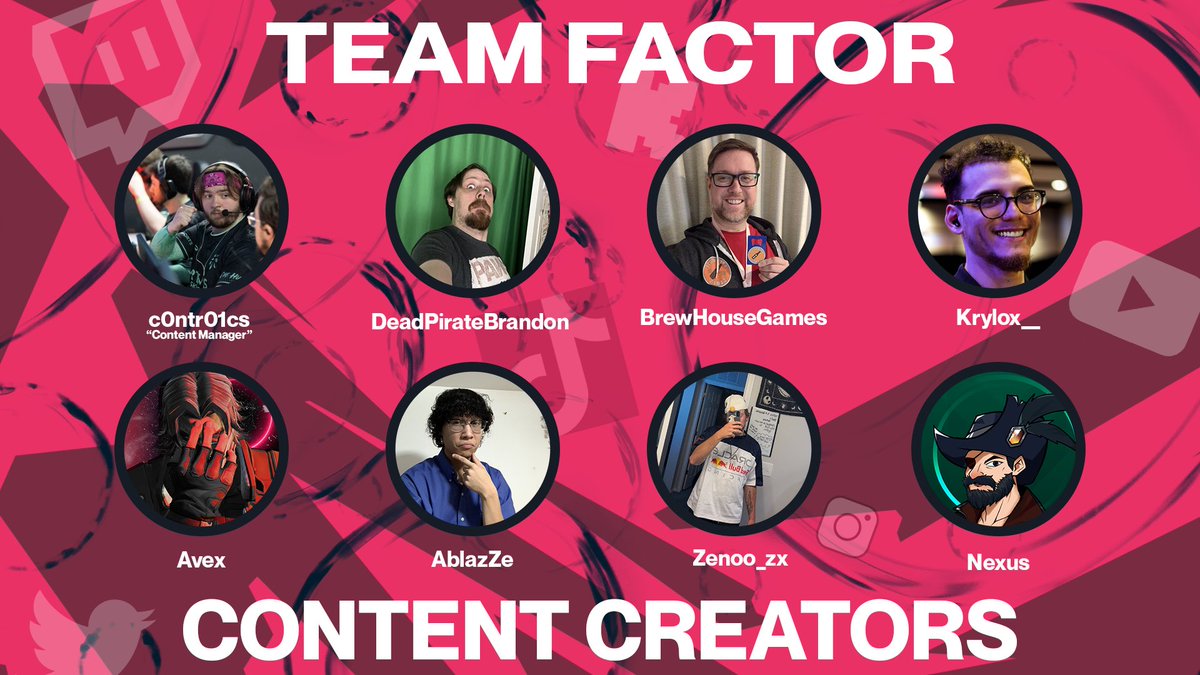 Please welcome our full content team to TF 🔥

Content manager : <a href="/c0ntr01cs/">c0ntr01</a> 

Content creators : <a href="/DeadPirateB/">DeadPirateBrandon - Happy Halloween!</a> <a href="/BrewHouseGames/">BrewHouse</a> <a href="/Kryloz__/">Kryloz@Home</a> <a href="/notavexx/">TF | Avex</a> <a href="/AblazZeGuy/">TF | AblazZe Guy</a> <a href="/Zenoo_zx/">Zenoo</a> <a href="/nexusaimer/">NexusAim</a> 

From streaming, to shorts, to team content, you’ll be seeing these faces a LOT more 😉
