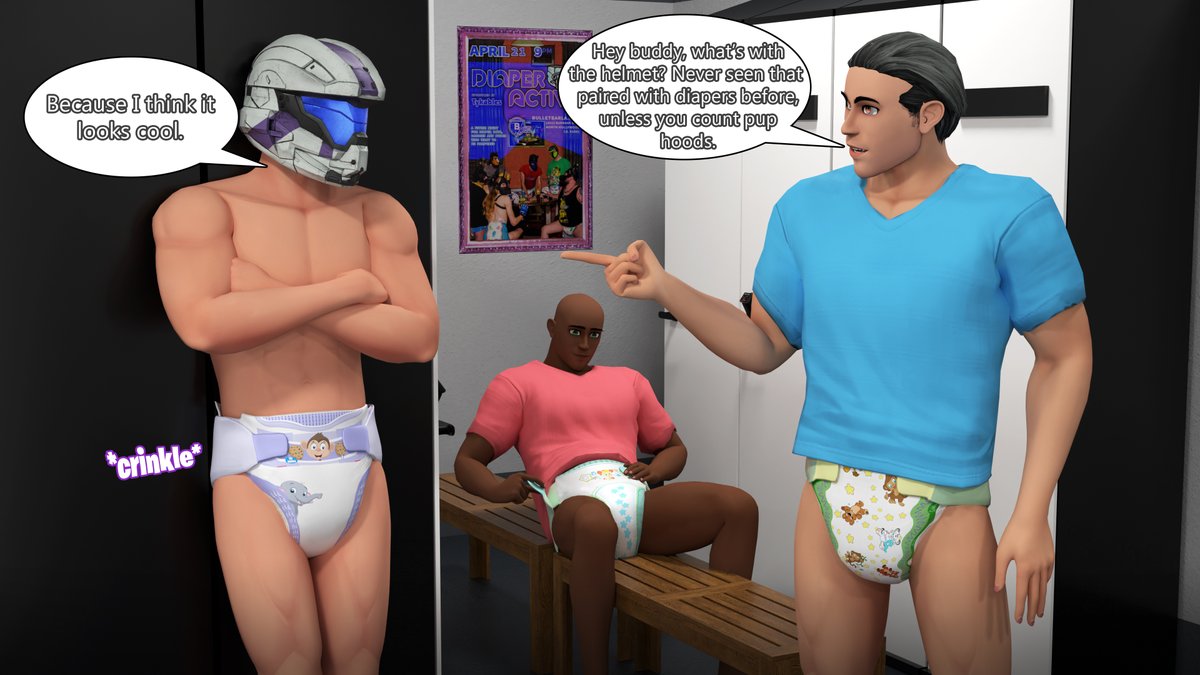 BucketRascal's tweet photo. ~ The Locker Room ~
Casual render inspired by one piece from @PaddedProtecti1 . :)
#abdl #adultdiaper #nappy #adultnappy #baby #diaper #diapers #diapertime #pampers https://t.co/7Ime5IoK9D