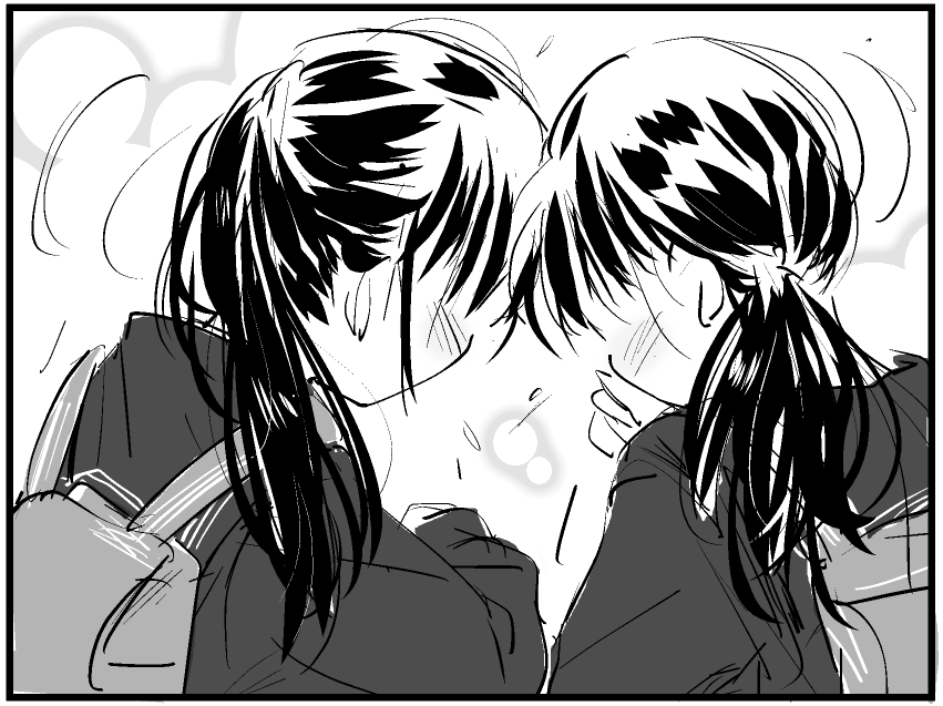 今朝も冷えるので、熱を発してそうなポニテ二人組の絵を再掲します。 