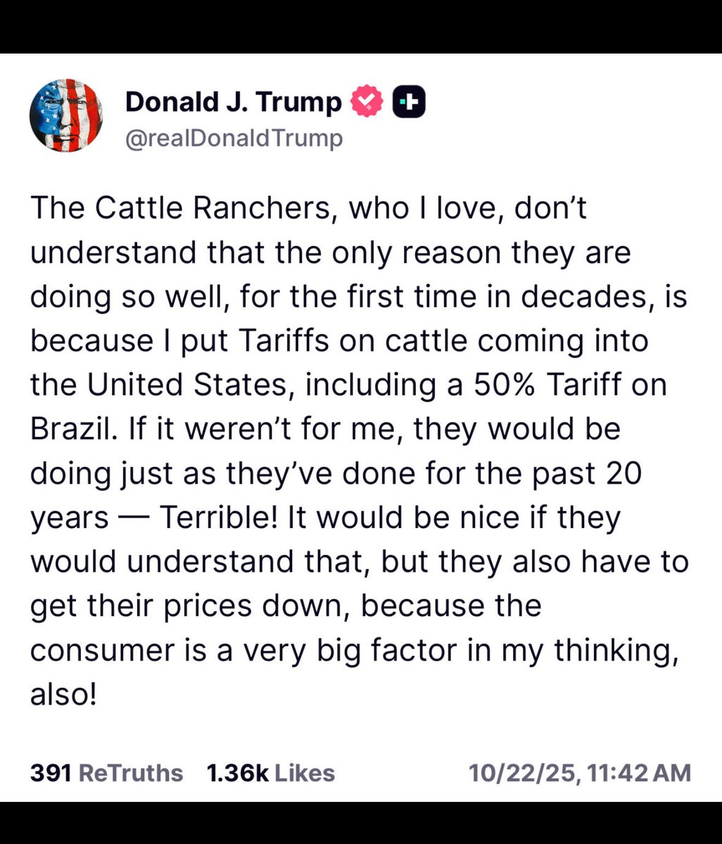 Why is it always I I I I with djt?

Living in cattle country, I am not sure djt understands the work and sweat that goes into American Beef. His TACOing is getting old.