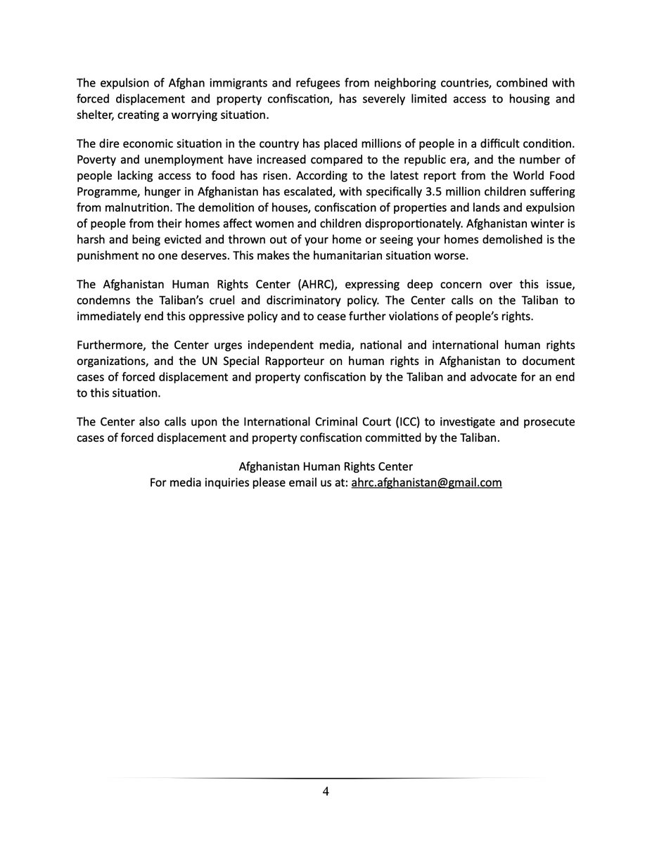 Afghanistan Human Rights Center tweet media