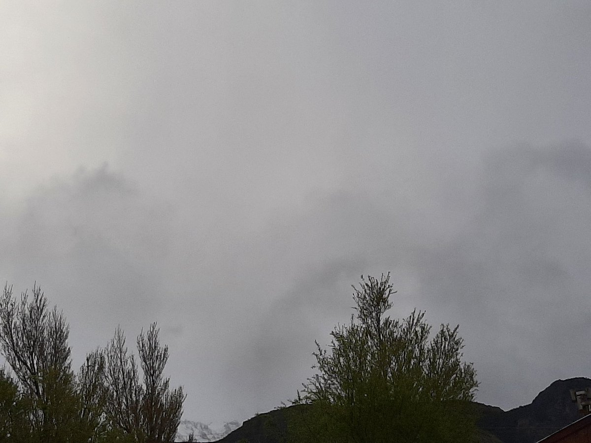Llovió y ellos continúan cubiertos. Frío en El Chaltén. 
Que tengan una bonita noche.  Besos
