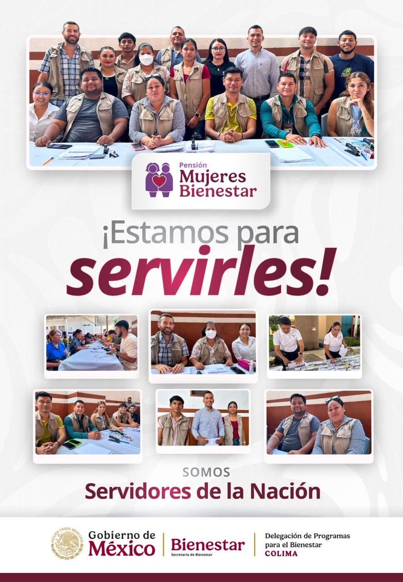 🙌✨ Agradezco a las compañeras y compañeros #ServidoresDeLaNación 🇲🇽 que nos acompañan en los operativos de entrega de tarjetas bancarias 💳 de la #PensiónMujeresBienestar 💜.
<a href="/Claudiashein/">Claudia Sheinbaum Pardo</a> 
<a href="/A_MontielR/">Ariadna Montiel Reyes</a> 

#HumanismoMexicano
#PrimeroLosPobres