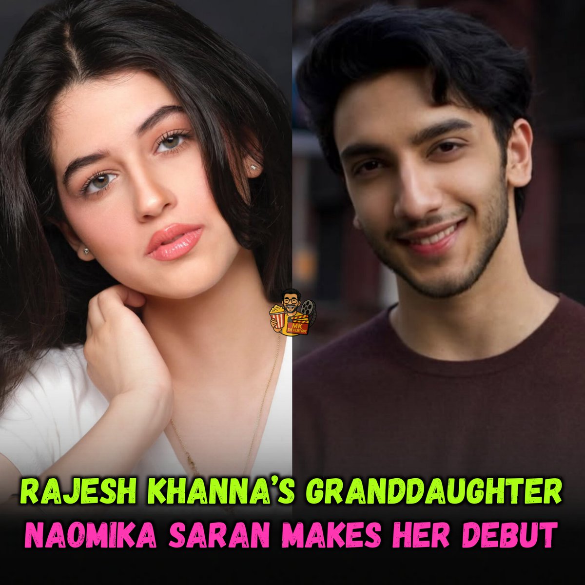 MKthefilmyguy's tweet image. Rajesh Khanna &amp;amp; Dimple Kapadia’s granddaughter Naomika Saran makes her Bollywood debut opposite Vedang Raina in a Maddock Films project - marking the third generation of the Khanna legacy in Indian cinema.

#NaomikaSaran #VedangRaina #MaddockFilms #TheFilmyGuy #MKTheFilmyGuy