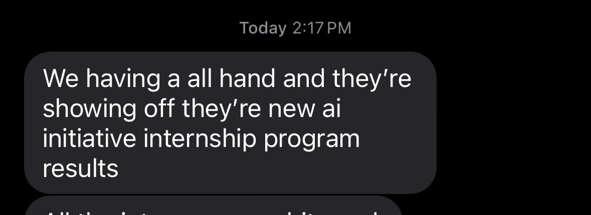 blackgirlbytes's tweet image. I TOLD YALL! People are hiring juniors and folks from non traditional backgrounds who know how to use AI tools.
Run..DONT WALK TO APPLY TO THIS ONE AT MY COMPANY!
Look at what my husband sent me today. His company, Chewy, did the same thing.
Some interns got hired ft after!