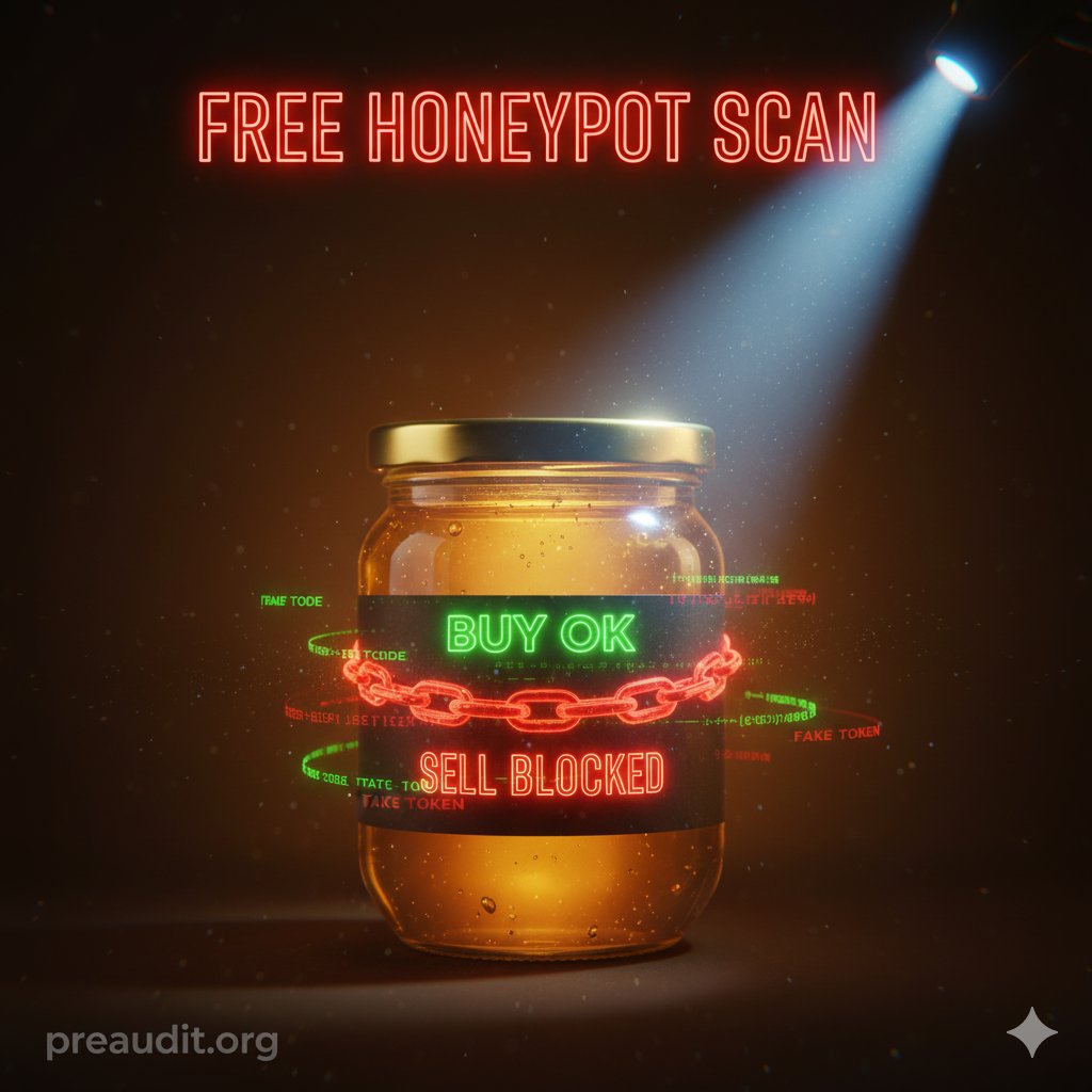 preaudit_org's tweet photo. HONEYPOT TRAP? Sell restrictions, hidden functions… https://t.co/ILCXga5EAf detects instantly. FREE REPORT GENERATOR → https://t.co/3fIMGil2Eb #DeFi #Crypto #RugPull https://t.co/x00jDDBKt5