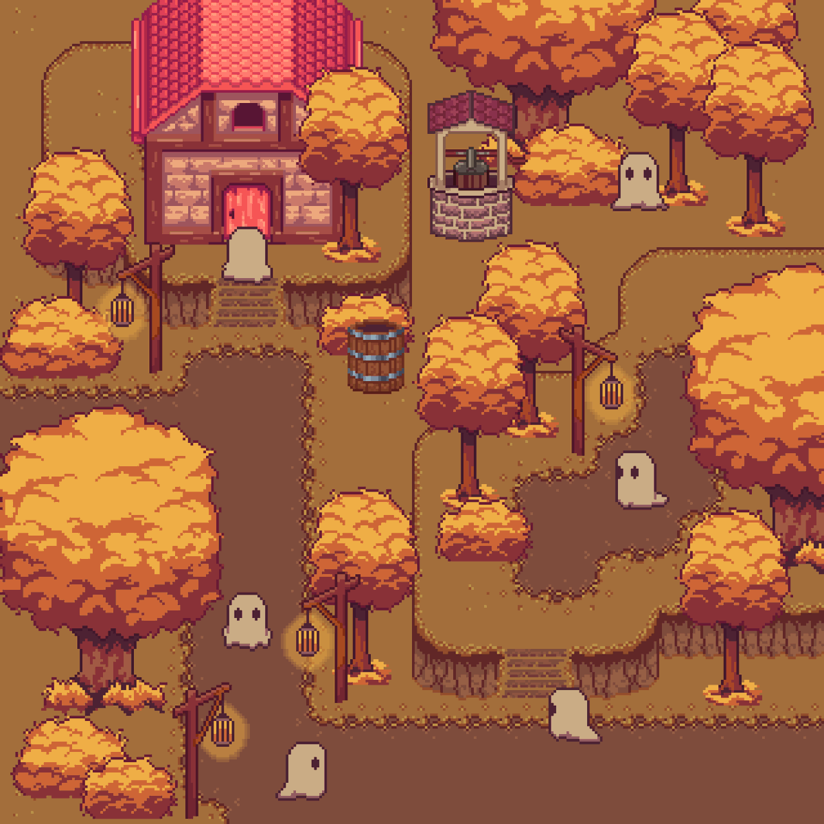 sablebytes's tweet image. Day 22 of my #October Game Asset Challenge and I added a hill tile set, so small update today. I call this &quot;Ghost Town&quot; :)      

Find them and everything else from my October posts for free on sablebytes.itch.io on the 31st !     

#pixelart #gamedev #gameassets #indiedev