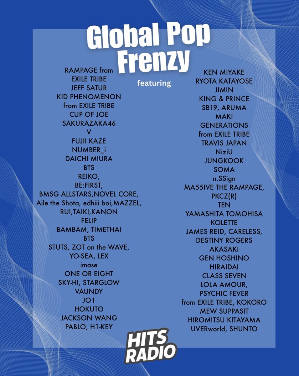HOT106 (@itshot106) on Twitter photo 🎶 It’s time for #GlobalPopFrenzy!
Three hours packed with new releases, first-time spins, and some of our personal favorites. 
Let’s spend this time together and enjoy every song that makes your day brighter! 💖
🕗 Join us:
8–11 pm EST / 9 am–12 pm KST / 8–11 am PHT
Tell us 🎶 It’s time for #GlobalPopFrenzy!
Three hours packed with new releases, first-time spins, and some of our personal favorites. 
Let’s spend this time together and enjoy every song that makes your day brighter! 💖
🕗 Join us:
8–11 pm EST / 9 am–12 pm KST / 8–11 am PHT
Tell us