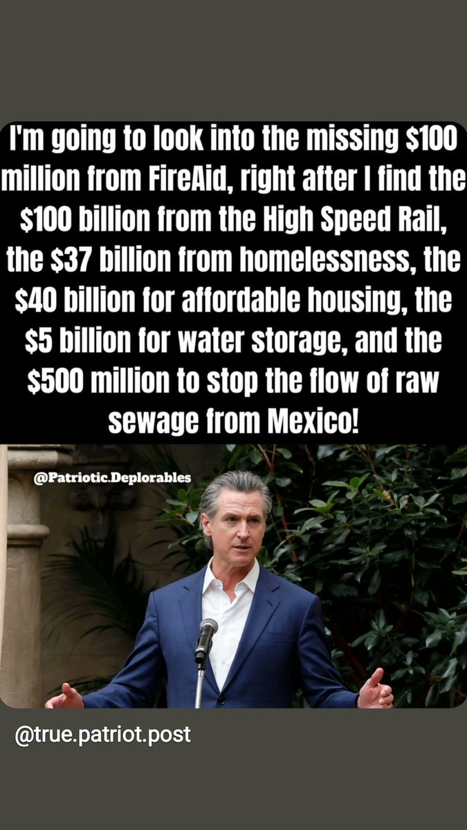 <a href="/CAgovernor/">Governor Gavin Newsom</a> <a href="/realDonaldTrump/">Donald J. Trump</a> You should be in prison for treason you corrupt POS!  The "hard working people" of CA have been screwed by you and Auntie Pelosi for way too long.