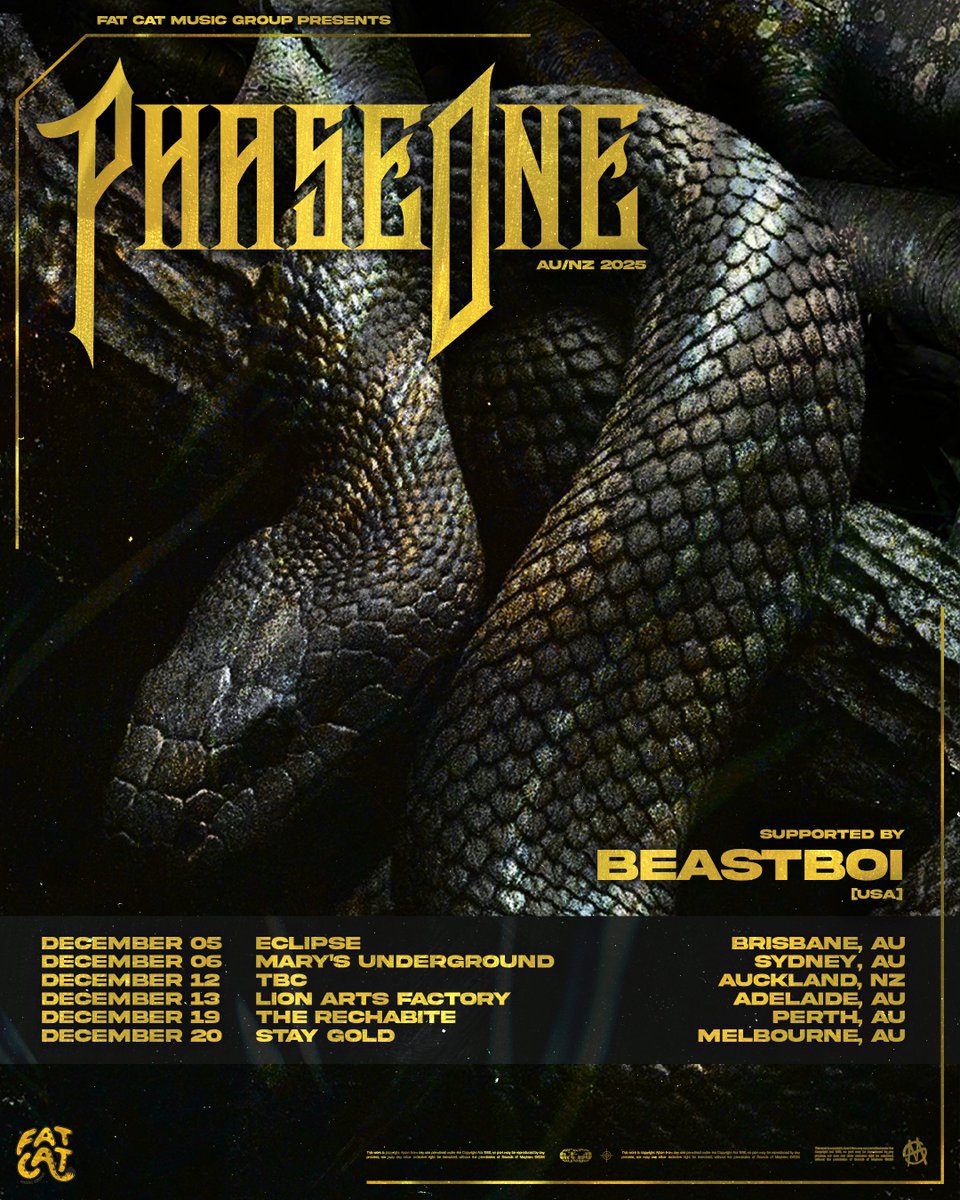 PhaseOneAU's tweet image. AUSTRALIA 🇦🇺 It’s been many years since my last proper run back home.. But December it’s finally happening! AND I’m bringing the hottest thing since sliced bread with me ( @beastboisucks ) for his first time down under to all 6 shows! 🐨