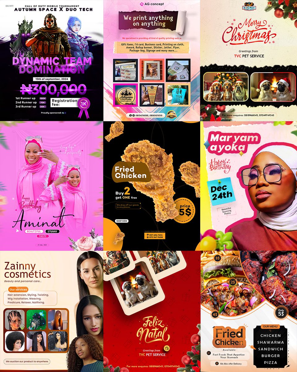 AGconceptdesign's tweet image. Consistency matters a lot 
If you want to achieve something 

Some of designs created 

if you want something like this DM me 

#GraphicDesigner
#designtutorials #flyerdesign #posterdesign #photoshop #creatives #
