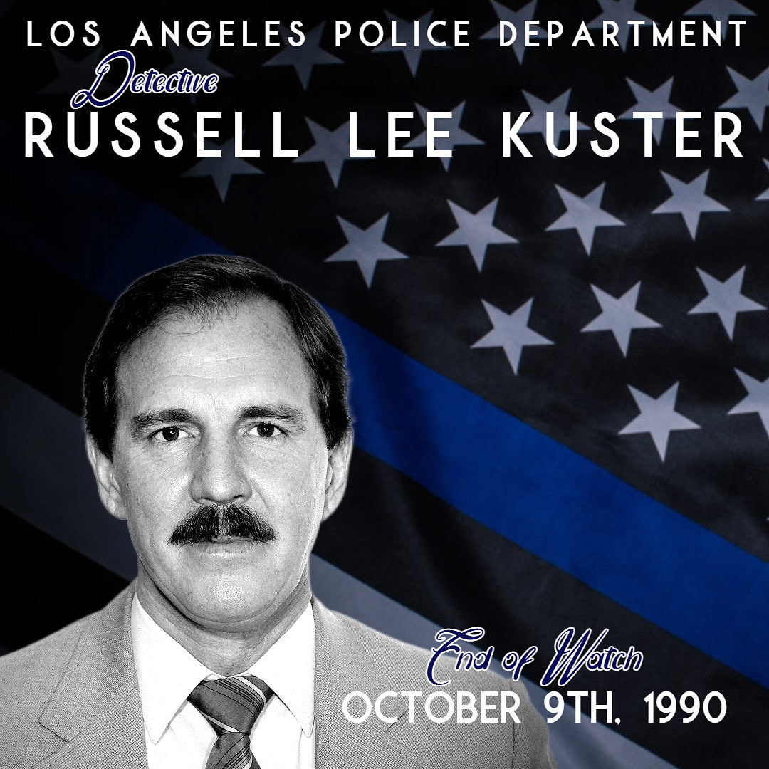 lapd #lapmf.org #neverforget                                                          DETECTIVE RUSSELL KUSTER
 
Detective Russell Kuster was a veteran of the United States Marine Corps and served the LAPD for 24 years. Detective Kuster, himself a tenured homicide detective,