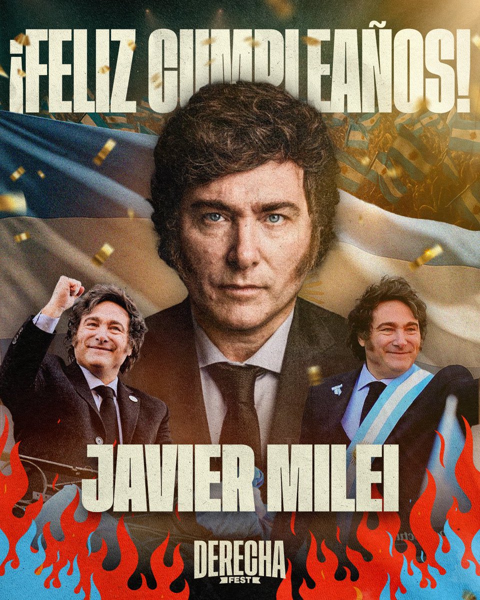 FELIZ CUMPLEAÑOS PRESIDENTE <a href="/JMilei/">Javier Milei</a>!!

Te esperamos en una próxima edición de La Derecha Fest.

VLLC!!!