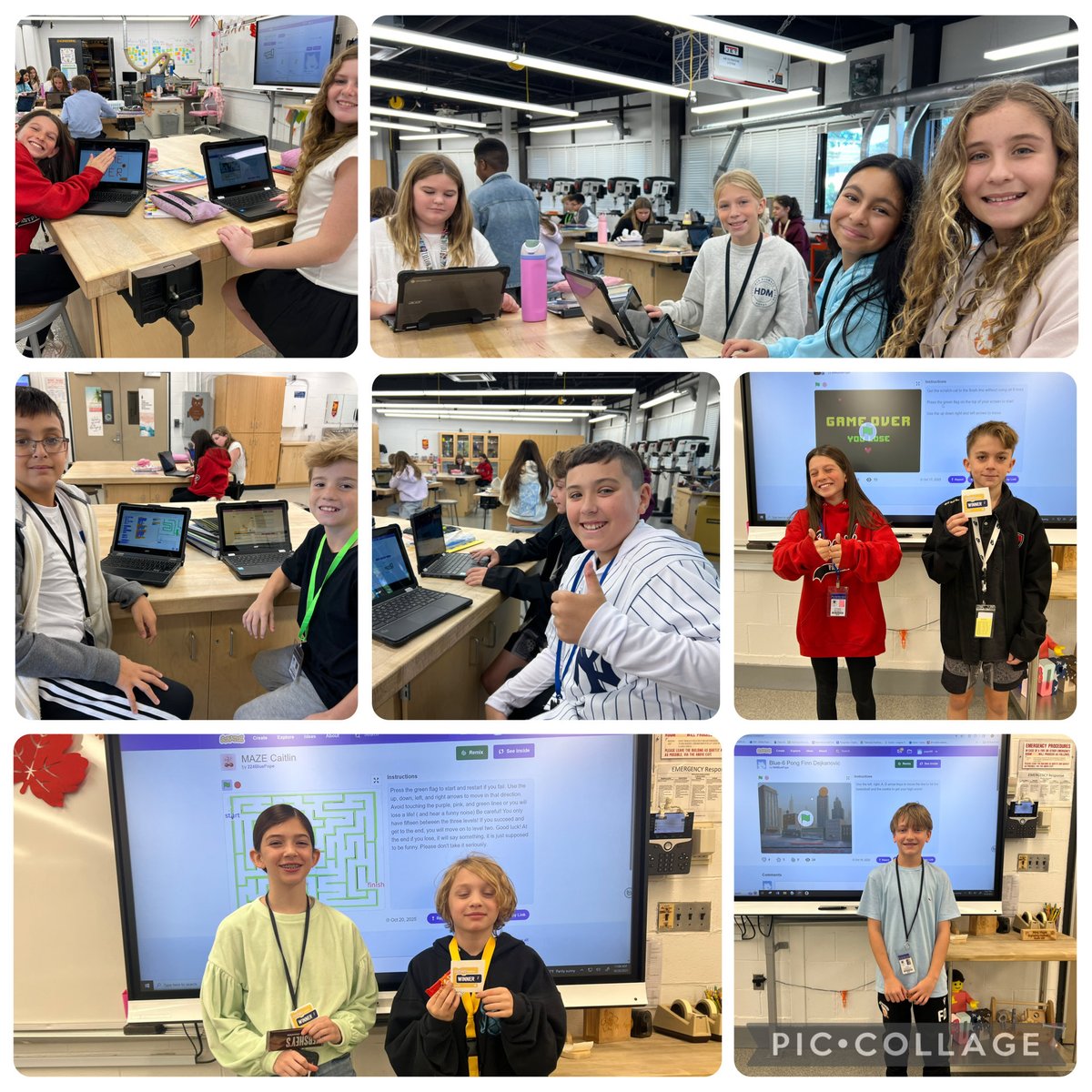apopetech's tweet image. coding students @BeachStreetWI wrapped up their Scratch unit by creating their own games! To celebrate their hard work, we spent the day playing and exploring each other’s games. Students showcased their creativity, coding skills, and problem-solving abilities! #scratch #WIproud