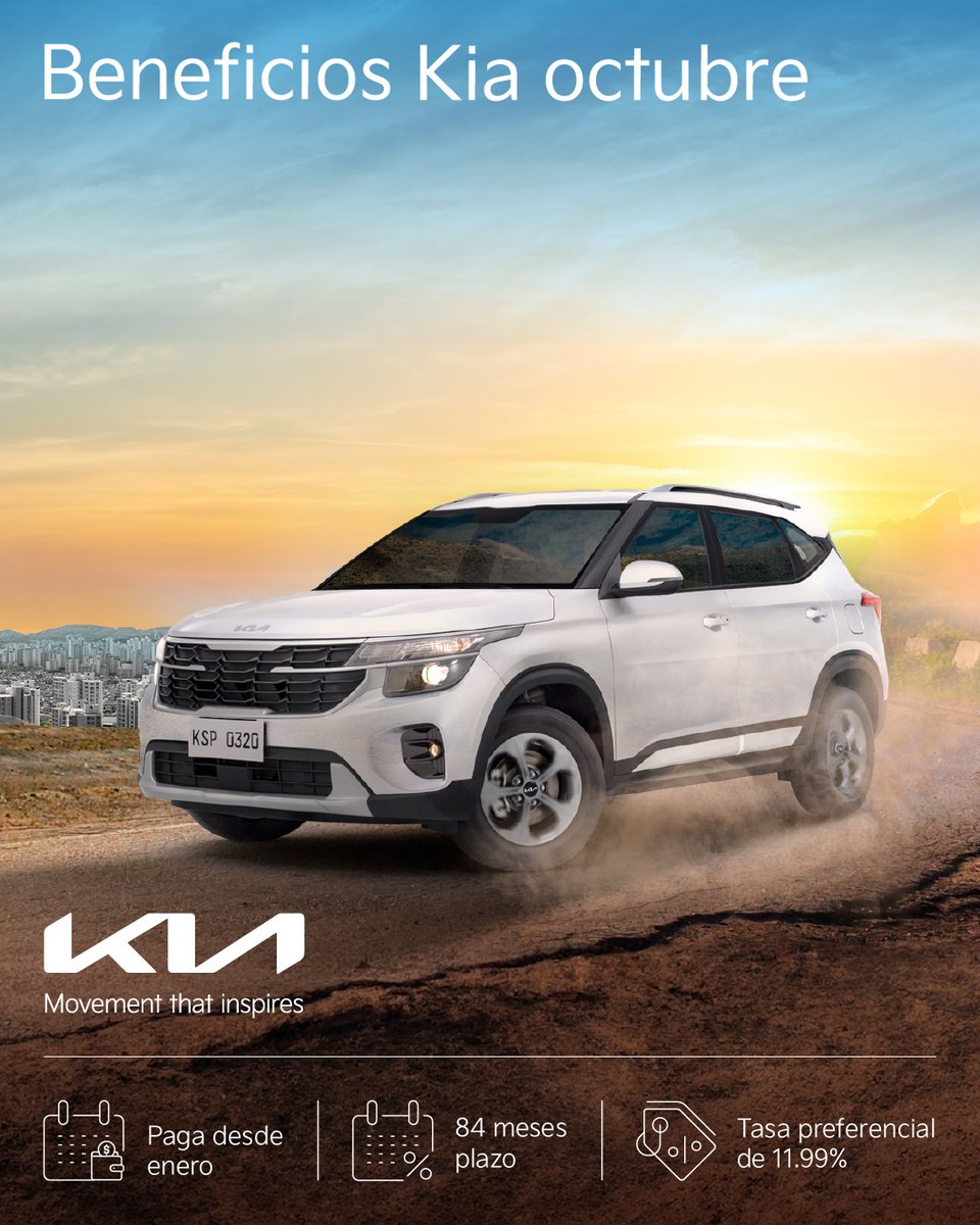El futuro no se espera, se maneja.

Este mes, súbete a tu KIA y disfruta beneficios únicos:

💰 Interés desde 11.99%

🚀 Empieza a pagar en enero

📆 Hasta 84 meses para hacerlo realidad.

Tu nuevo KIA te está esperando. 💫