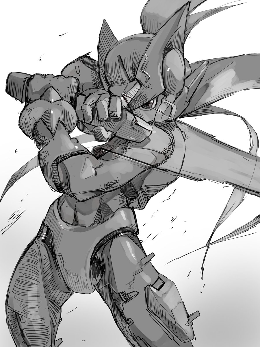 mochi_skymega's tweet photo. 泥633日目
モノクロでパケ絵の構えぽいの https://t.co/jfmQBaQu9E