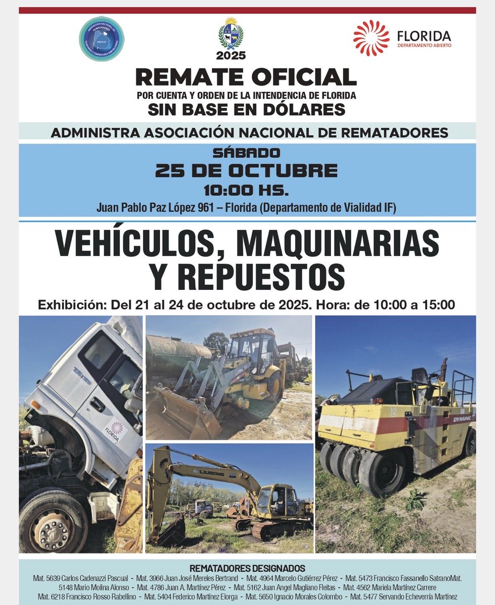 Remate oficial de vehículos, maquinarias y repuestos <a href="/ANRTCIOFICIAL/">Asociación Nacional de Rematadores - Uruguay</a> 
anrtci.uy/web/ultimasNot…