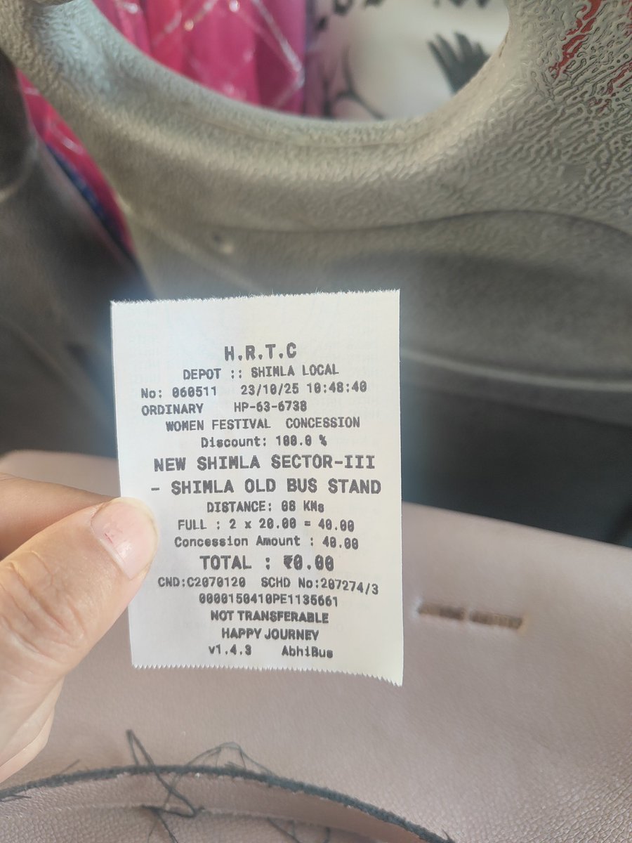 Travelling free of cost today as the #HRTC offers free travel for women today on  Bhai Dooj. #Thanks #Shimla