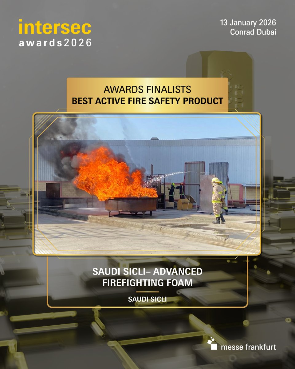 Grateful and Proud! 
A heartfelt thank you to everyone who has supported Saudi Sicli on our journey!
 We are honored and excited to announce that Saudi Sicli has reached the finalist stage for the Best Active Fire Safety Product Award for our Advanced Fire Fighting Foam.