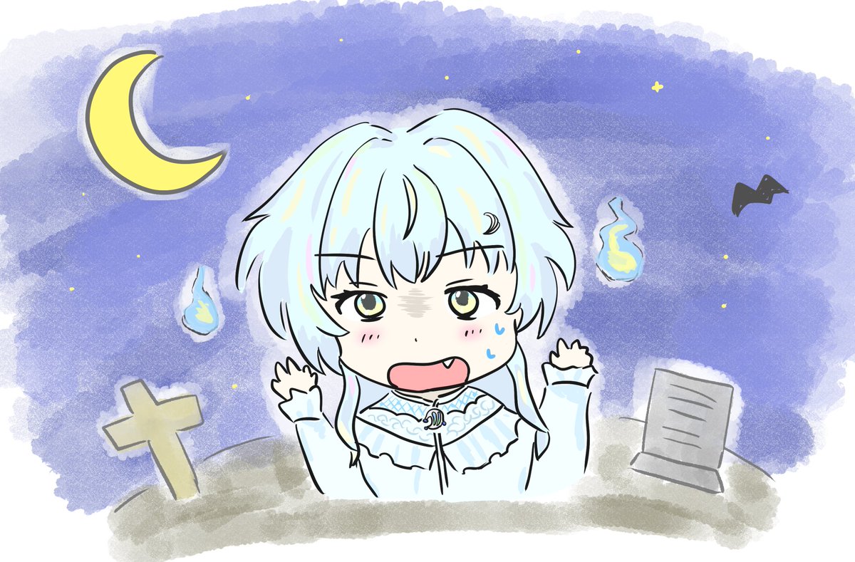 kisuke_yan's tweet image. おばけだぞ～....おばけじゃないもん！...あれ？
トリックオアトリート～いいからお菓子よこせ～！👻

#幽音しの 
#かすか絵