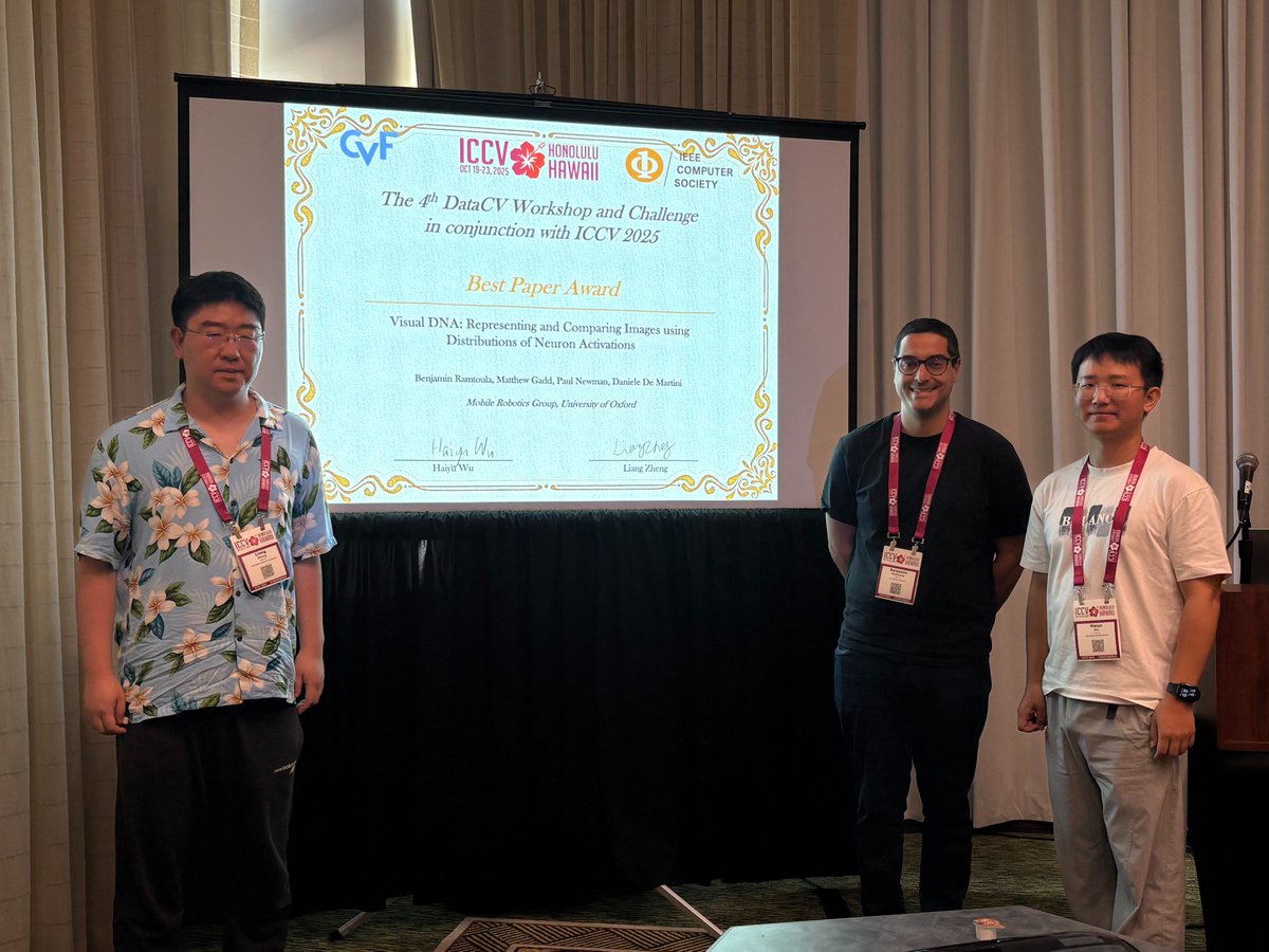 HaiyuWu1's tweet image. Very good experience at ICCV 🏝️!
1. With the help of Prof. @LiangZheng_06, Prof. Kevin Bowyer, Dr. Xiaoxiao Sun, and Dr. Yue Yao, our 4th DataCVWorkshop went smoothly. The attached image is the best paper at our workshop.
2. The current main trend in computer vision is still 3D…