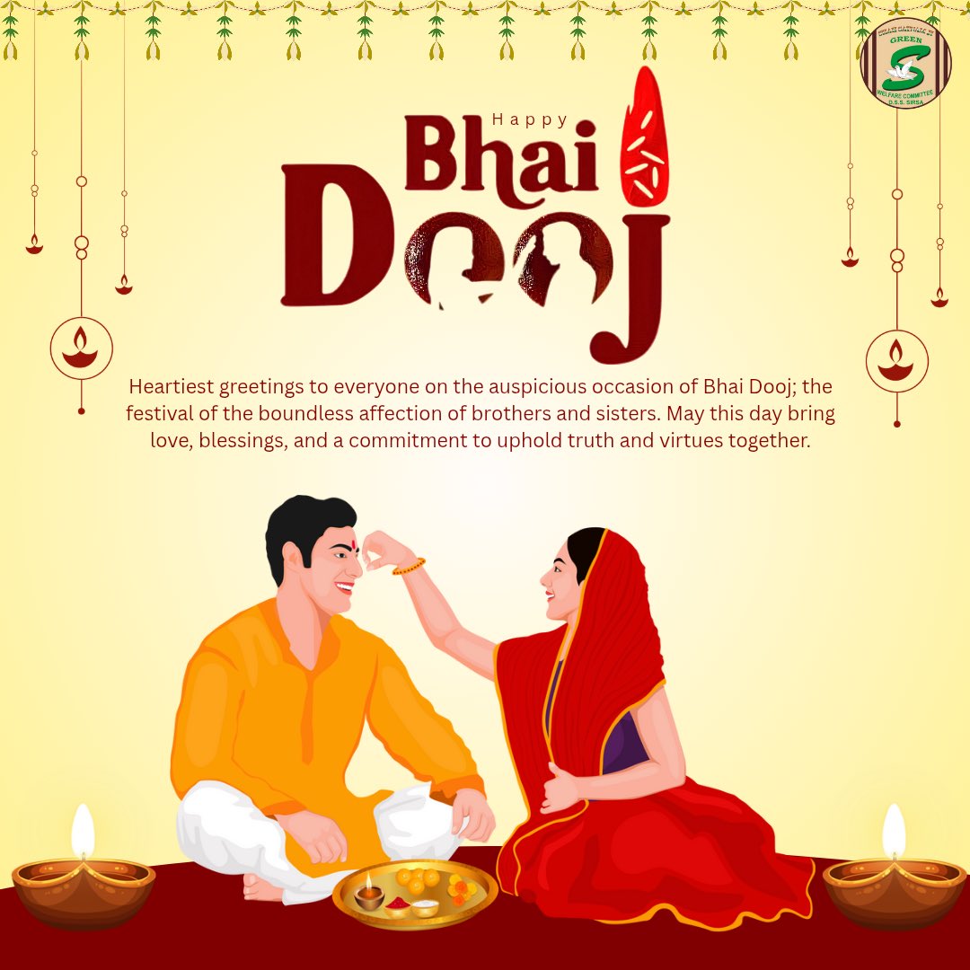 She ties a thread, he ties a promise — to protect, to support, to cherish forever.
Happy Bhai Dooj — an eternal bond of love, trust and care between siblings.