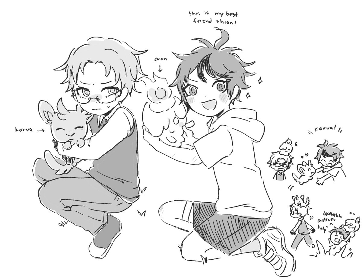ive been doing nothing but playing pkmn imagining them traveling as kids except its aotsuki constantly trying to ditch/get takumi killed in the wilds