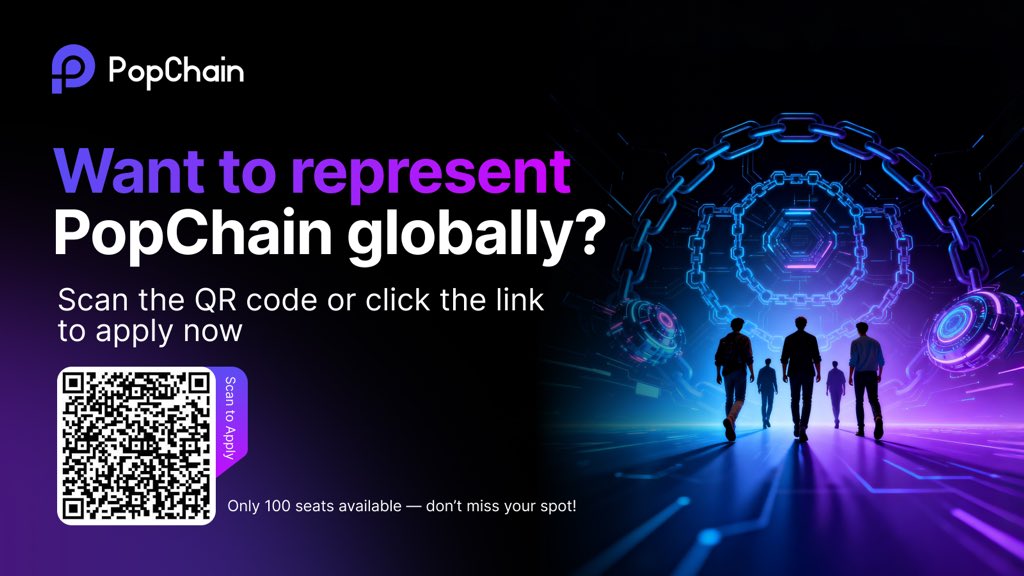 PopChain (@pop__chain) on Twitter photo π£ The PopChain Global Ambassador Program is underway.
We are recruiting ecosystem co-builders from around the world to jointly shape a new sovereign blockchain order for the ConnectFi era. π
π Only 100 seats available. Apply via QR code.
With shared consensus and global π£ The PopChain Global Ambassador Program is underway.
We are recruiting ecosystem co-builders from around the world to jointly shape a new sovereign blockchain order for the ConnectFi era. π
π Only 100 seats available. Apply via QR code.
With shared consensus and global