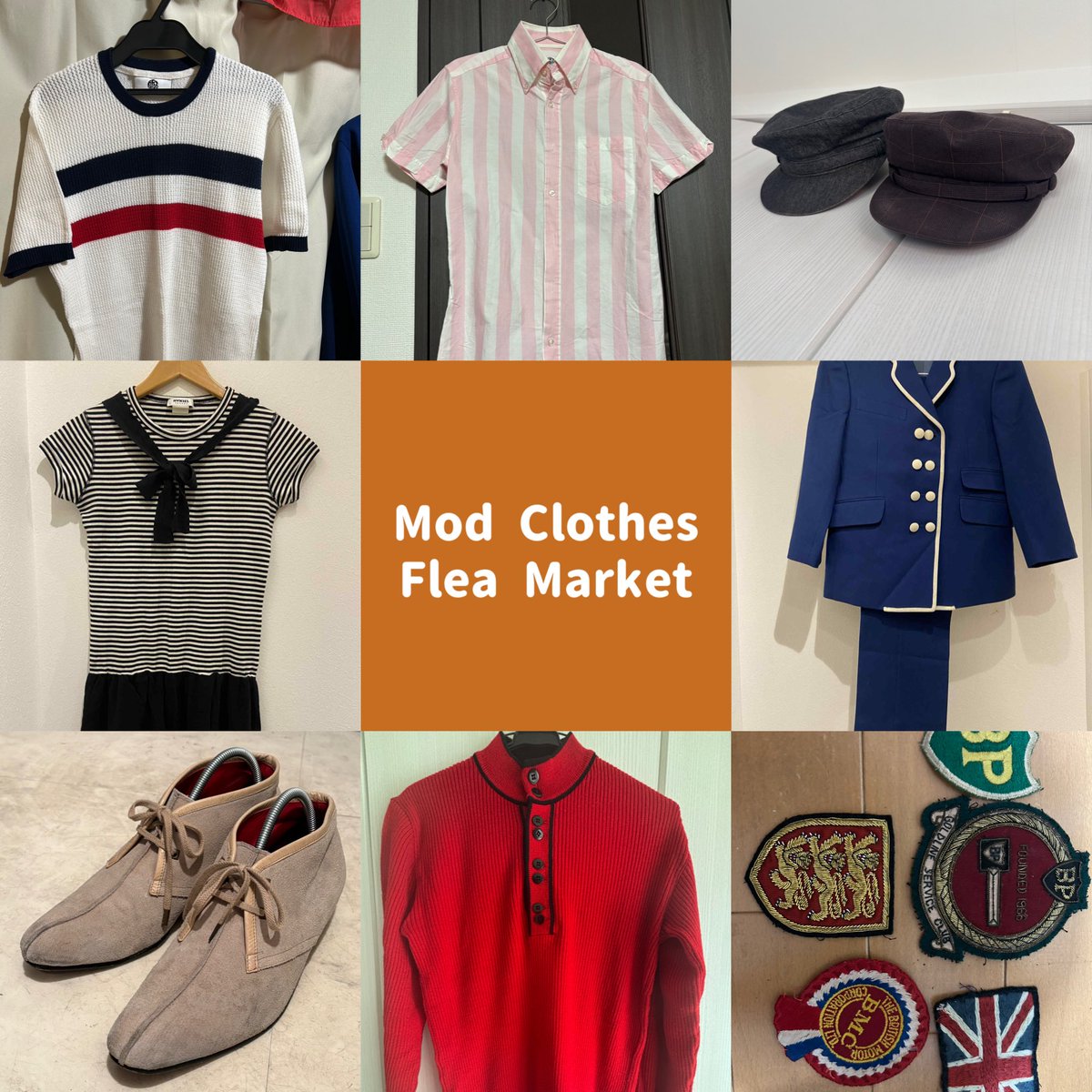 『Mod for it !2025』
◆Mod Clothes flea market◆

当日、関西のMODS・60sシーンの有志の皆様に貴重な私物を出品いただいてフリーマーケットを開催します！

写真はその一部ですが、今では入手困難な貴重な物などリーズナブル価格でゲットできるまたとないチャンス♪

この機会、是非お見逃しなく！