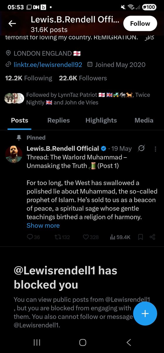 At one point he's asking people that disagree with them to meet up and as soon as someone said go on then..

Blocked.  Lol