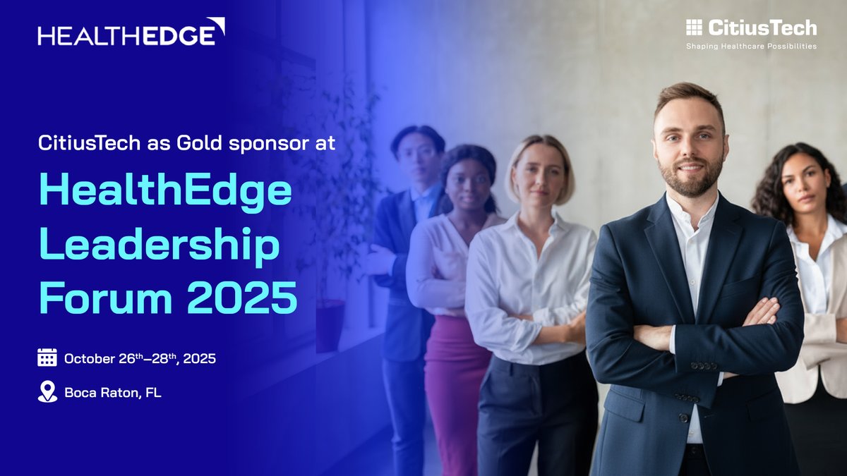 CitiusTech's tweet image. Proud to be a Gold Sponsor at the HealthEdge Leadership Forum 2025!

CitiusTech is driving Payer innovation—building smarter, connected healthcare systems that deliver value-based care and real impact.

📍 Boca Raton, FL | Oct 26–28

#CitiusTech #HealthcareInnovation