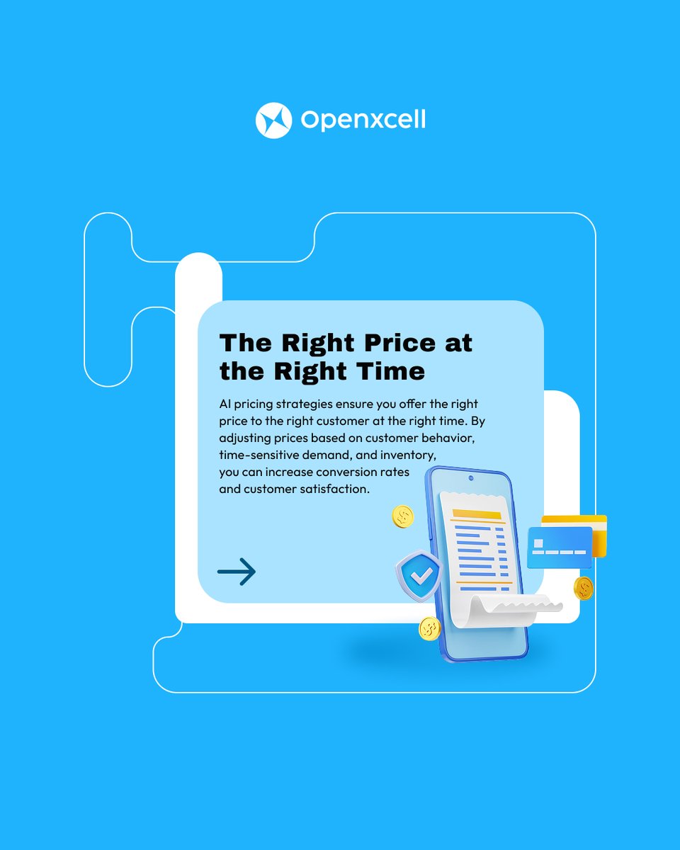 openxcell's tweet image. Openxcell’s AI-driven dynamic pricing solutions empower retailers to automatically adjust prices in response to real-time data. Achieve higher margins, faster sales cycles, and a superior competitive edge.

Ready to elevate your pricing strategy? Let Openxcell help you optimize…