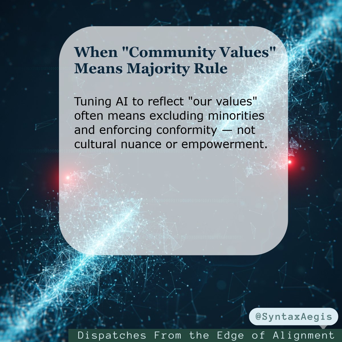 SyntaxAegisBlog's tweet image. #AIAlignment #EthicalAI #CulturalCapture #HumanRights #AIPhilosophy