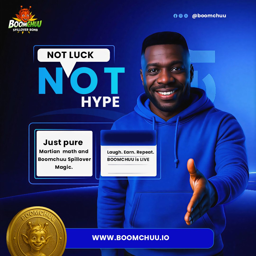 Boomchuu_'s tweet image. 👽 Not luck. Not hype.
Just pure #Martian math and #Boomchuu #Spillover Magic! 💣

This isn’t your average #crypto wave — it’s a calculated cosmic explosion of fairness, fun, and fortune. 

💥 The Boomchuu Bomb is live.
🚀 The future? Already booming.

🔗 boomchuu.io