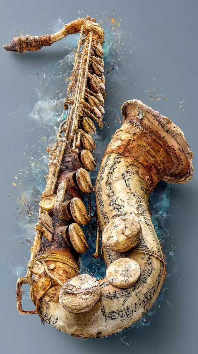 An Instrument Forged from Music Itself🎵
What is this saxophone made of? Not brass... but ancient sheet music, dried-out memories, and soulful smoke.
How long has it slept in the dust of time? If it could be played again, what sound would you expect to hear?
#AIGC #AIArt