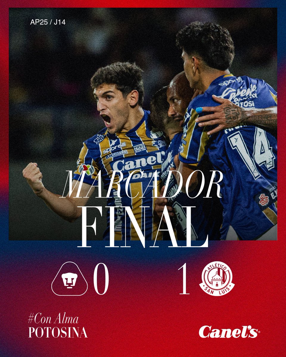 AtletideSanLuis's tweet image. ¡FINAL DEL PARTIDO! ¡SAN LUIS GANÓ EN EL OLÍMPICO UNIVERSITARIO! 💙💛

#ConAlmaPotosina
