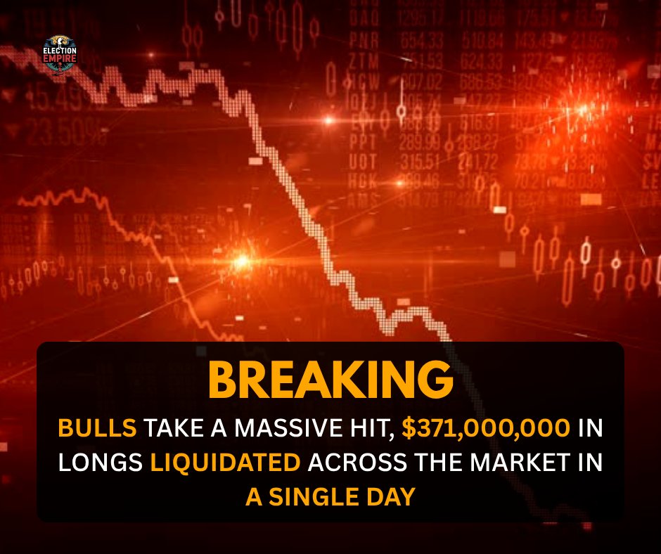 electionempire's tweet photo. 💥 BREAKING:

Over $371 million worth of crypto long positions have been wiped out in the last 24 hours

#Crypto #LiquidationAlert https://t.co/amjNWIHb0F