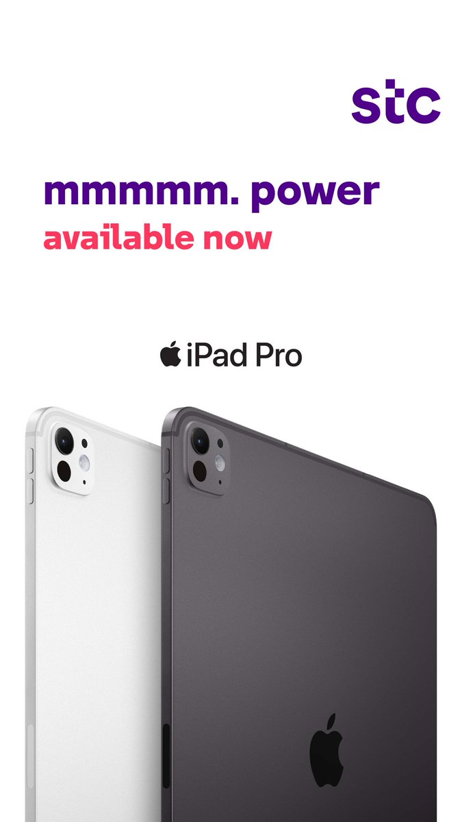 The new iPad Pro M5 is available now on easy installments

Get yours now from the nearest stc shop or My stc BH app

#iPadPro #iPadProM5 #bahrain #Apple 

scp.stc.com.bh/mystc?n=eshop/…